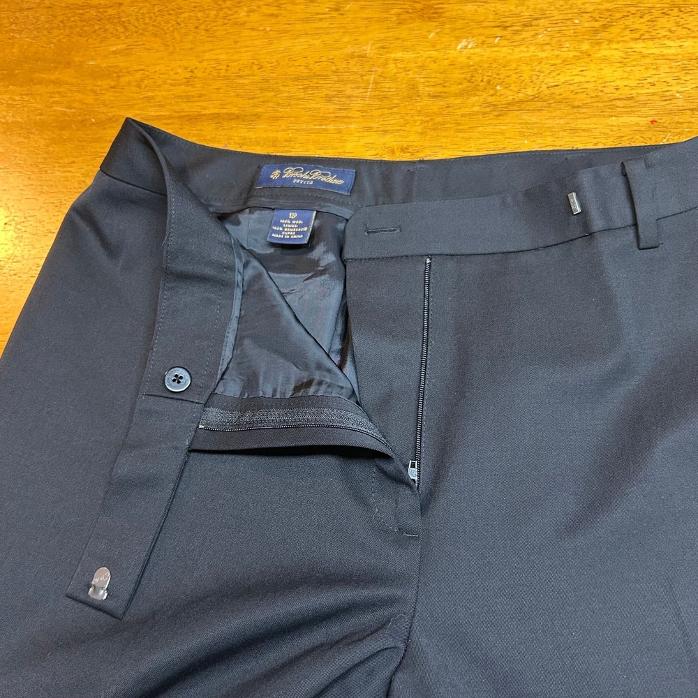 Brooks Brothers Petite 12P Black 100% Wool Bemberg Lined Straight Dress Pants - Picture 8 of 13